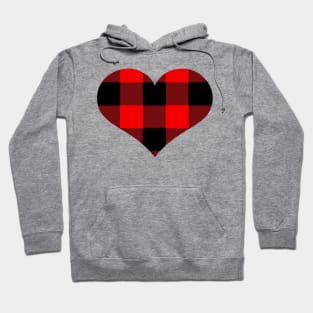 Heart with plaid pattern Hoodie